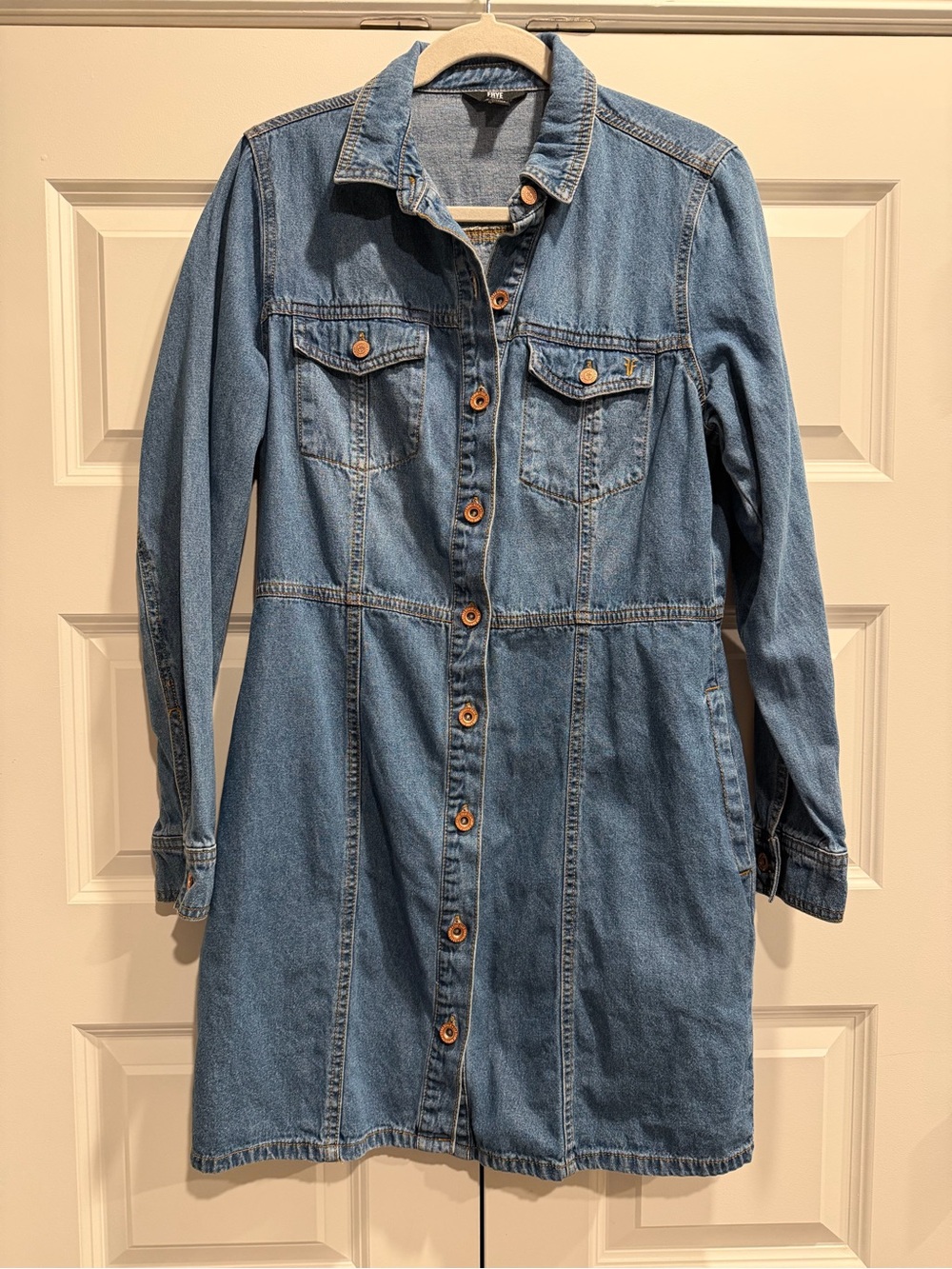 Frye Denim Button-Front Shirt Dress - Blue